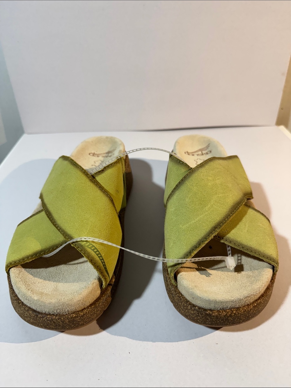 Dansko Lime Green Crisscross Slide Clogs